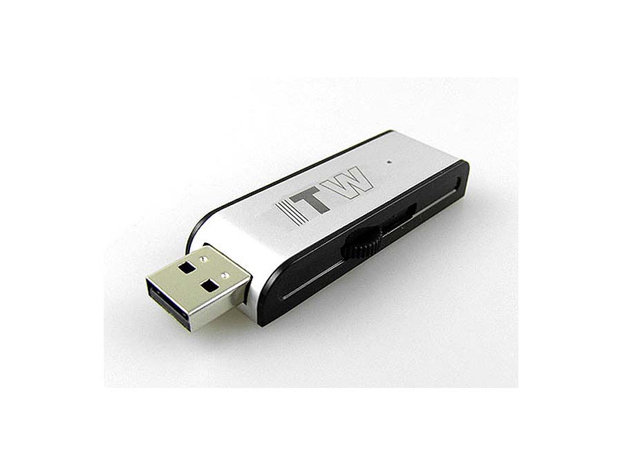 TW Aluminium USB-Stick mit Logodruck in schwarz und silber