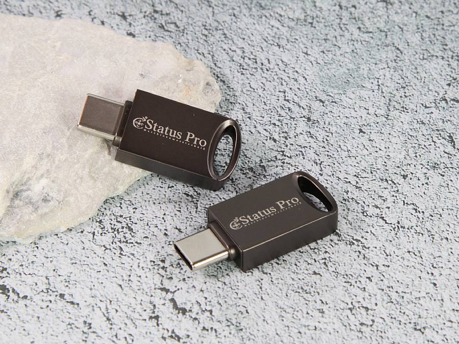 USB-Stick im modernen Design mit Typ-C-Anschluss und Platz für individuelle Logos. Ideal für Promotion und Branding.