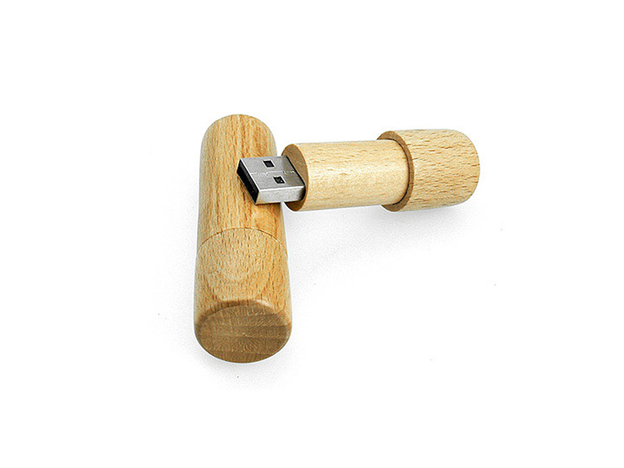 umweltfreundlicher runder USB-Stick aus Holz