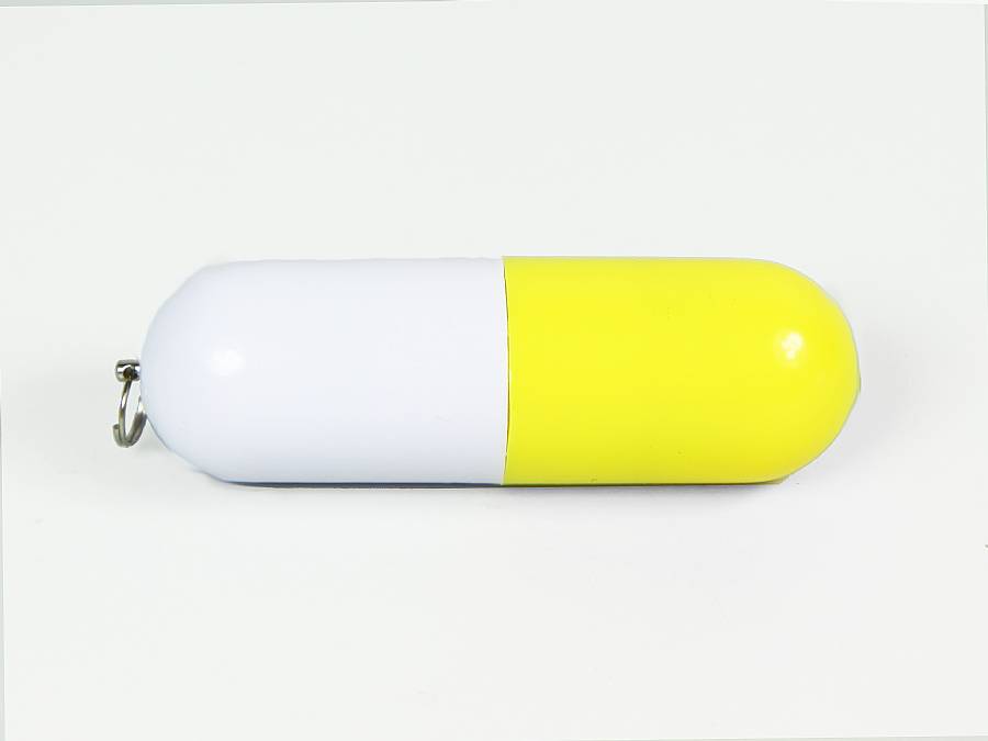 usb capsule gelb  mit logodruck