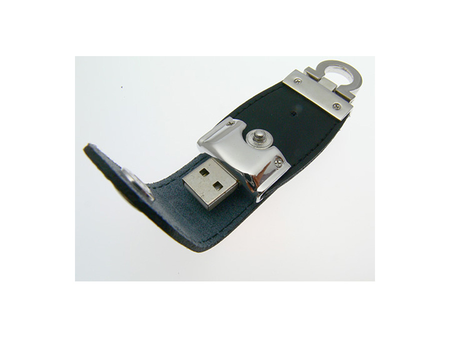 USB-Stick aus Leder mit Logo in Lederprägung edles Giveaway