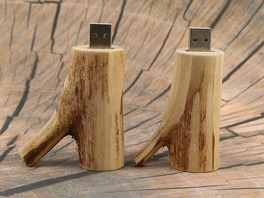 usb stick holzast hell gravierbar