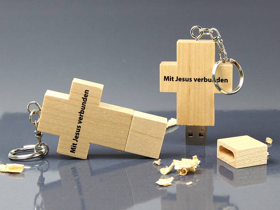 usb stick holzkreuz kreuz religion jesus holz