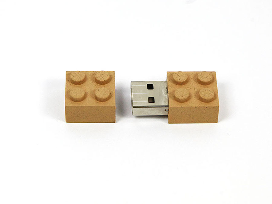 USB-Stick in einer ähnlichen Lego Form aus umweltfreundlichen Material