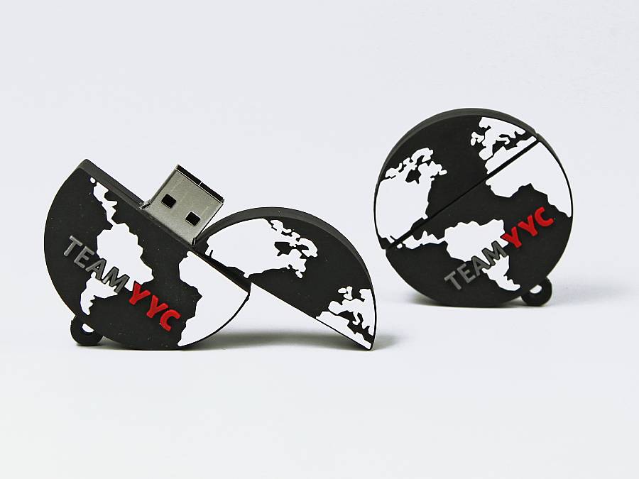 usb stick logo rund weltkugel werbung firmenlogo