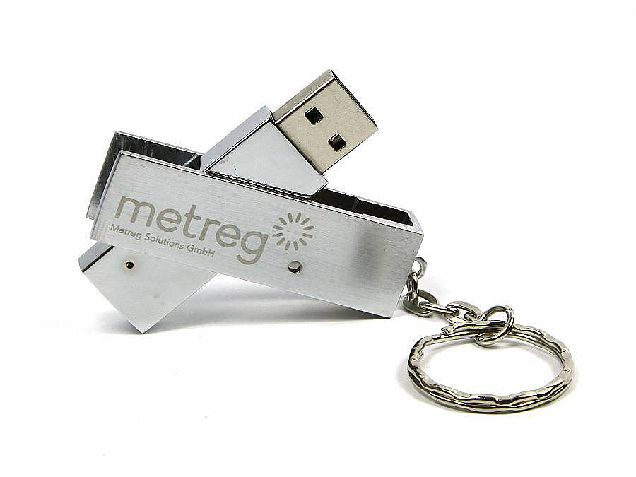 Metall USB-Stick drehbar mit Logogravur