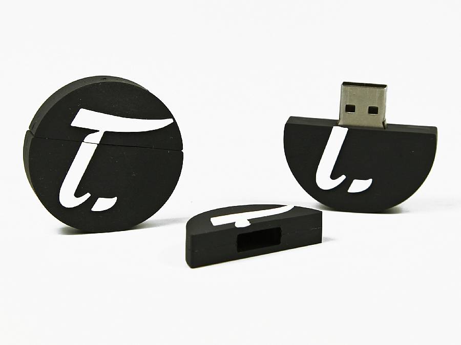 usb stick rund logo werbung firmenlogo schwarz