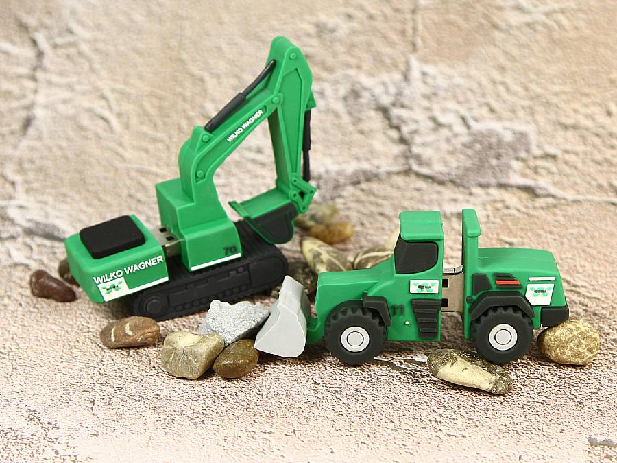 USB-Stick Bagger Kundenreferenz Schaufellader