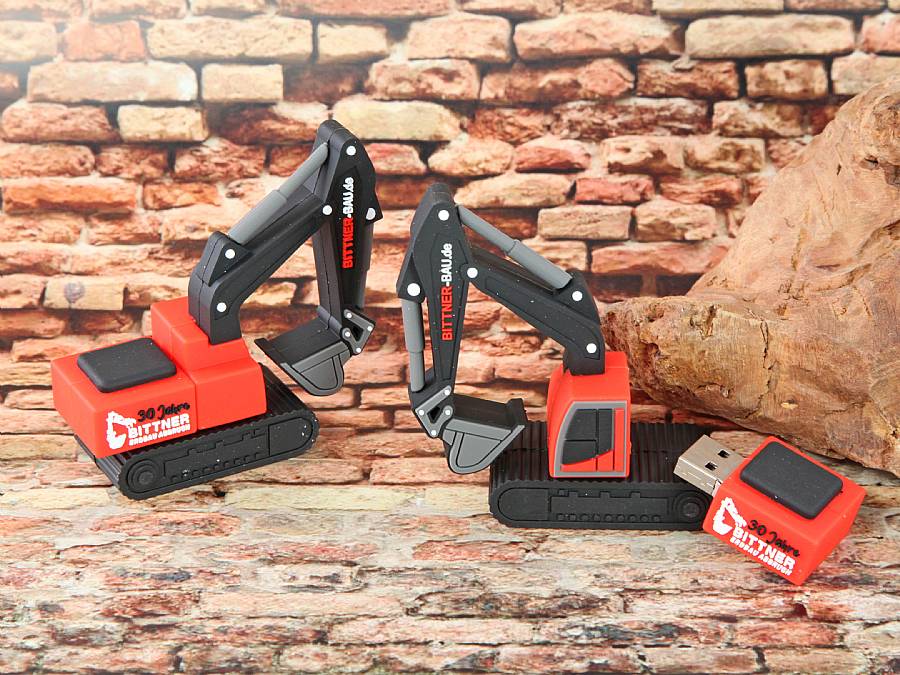 USB-Stick Bagger Kundenreferenz individuell
