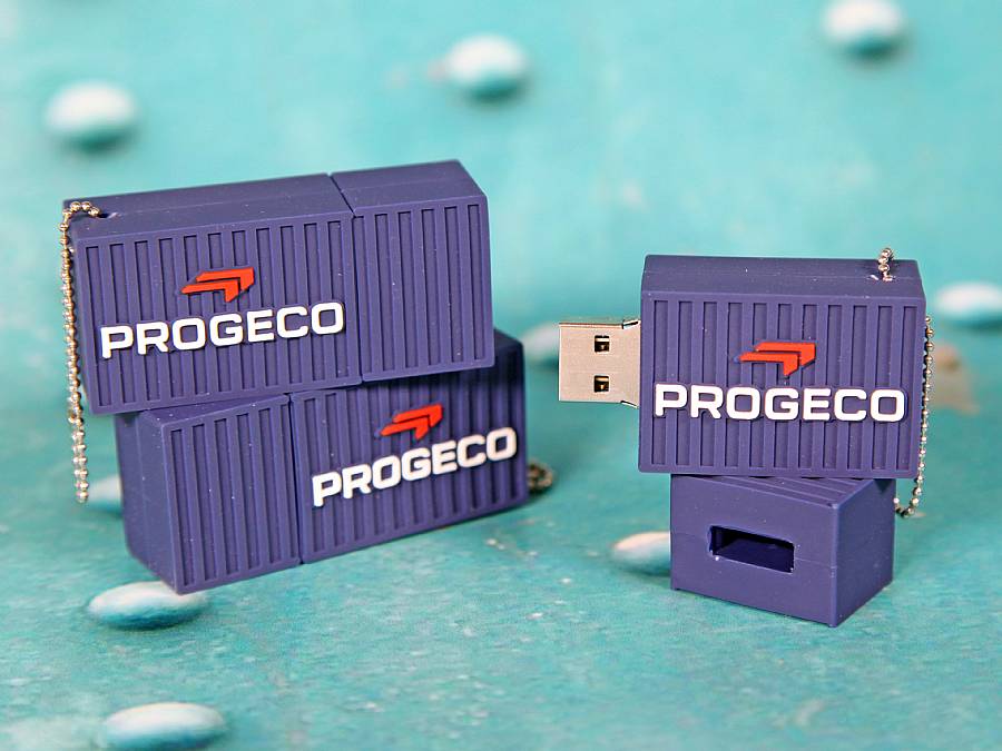 USB-Stick Container Kundenreferenz Schiffsweg