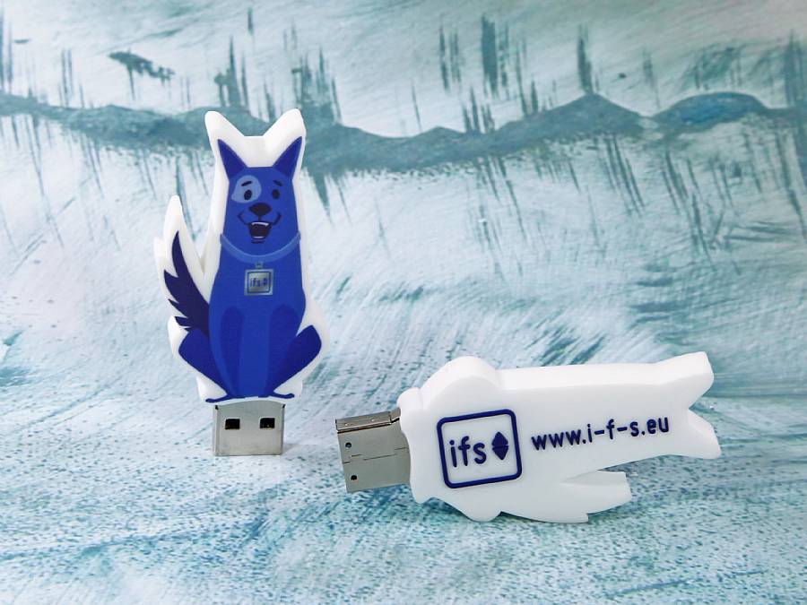 USB-Stick Sonderform Digitaldruck Kundenreferenz Hund
