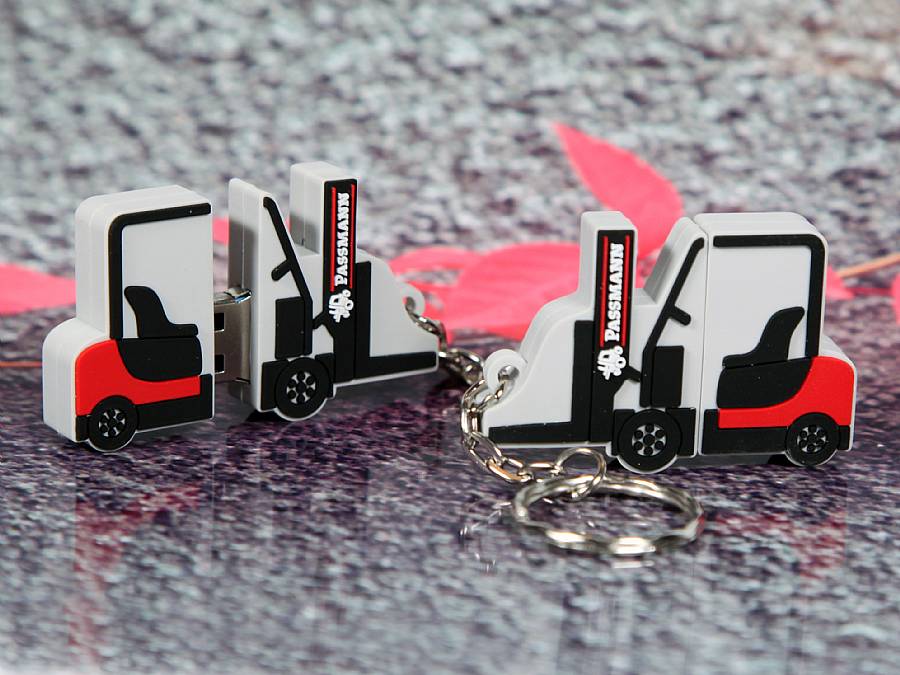 USB-Stick Gabelstapler Kundenreferenz Werbung