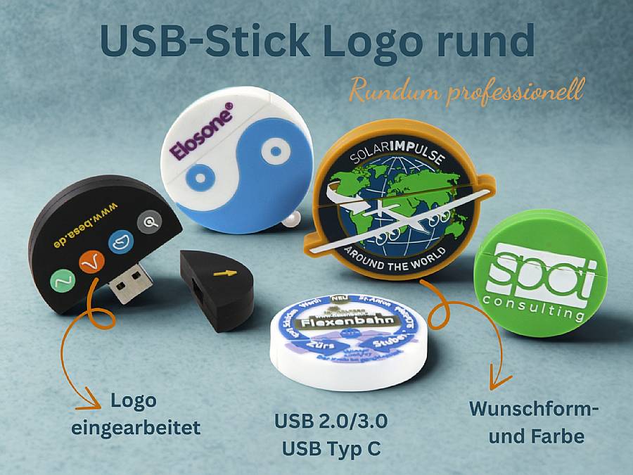USB-Stick Logo rund individuell