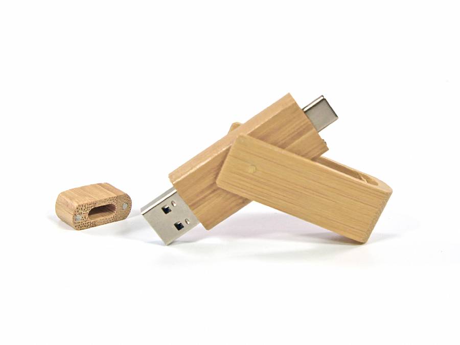 Dual USB-Stick NaturePure Holzkappe