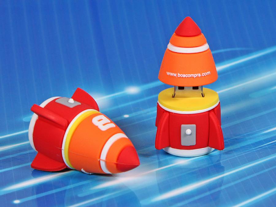 USB-Stick Rakete mit Logo