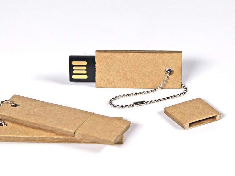 USB-Stick Wellpappe Mini Detailansicht