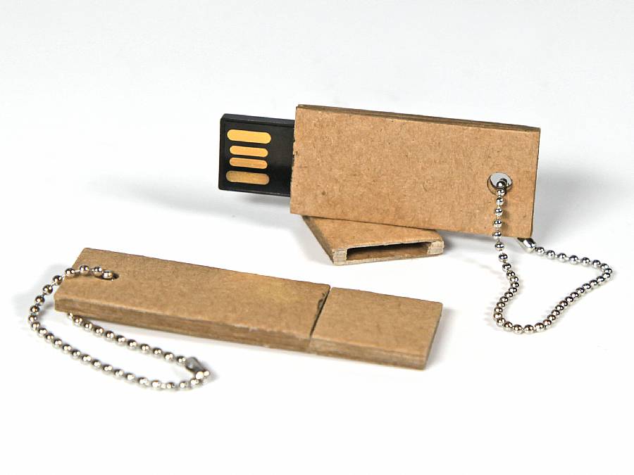 USB-Stick Wellpappe Mini hell