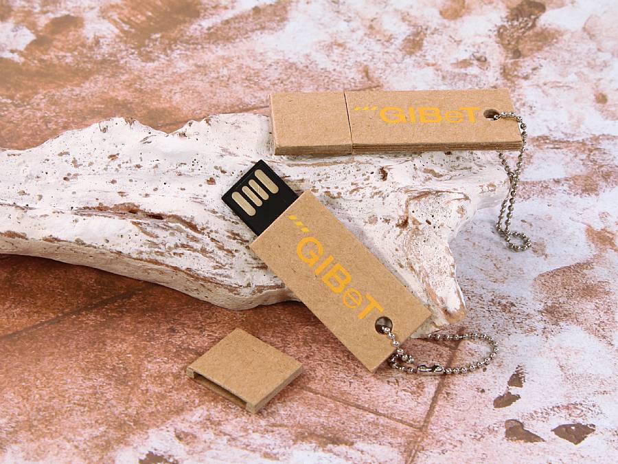 USB-Stick Wellpappe Mini Kundenreferenz