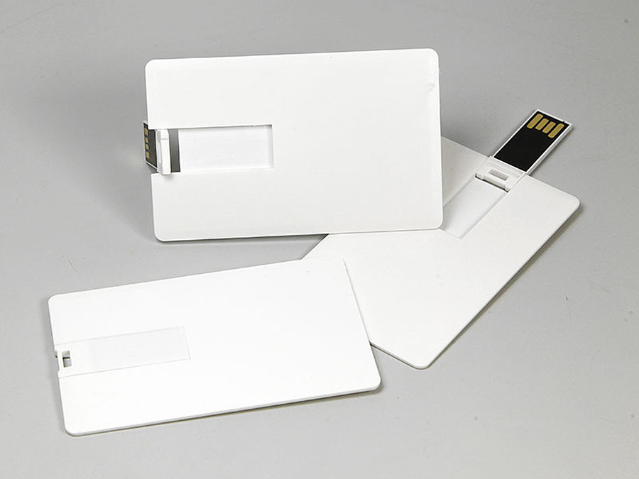 Werbeartikel Visitenkarten mit USB-Sticks zum bedrucken mit Logo als Messegeschenk