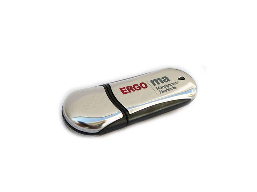 Werbegeschenk USB-Stick mit Ergo Management Logo bedruckt