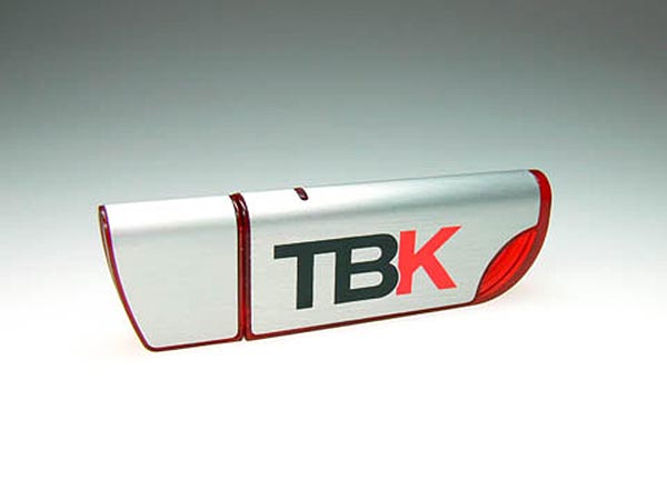 TBK Alu USB-Stick Rot Transparent