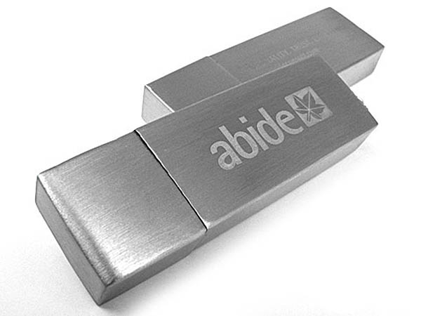 Metall USB-Stick mit Gravur Optik gebürstetes Aluminium