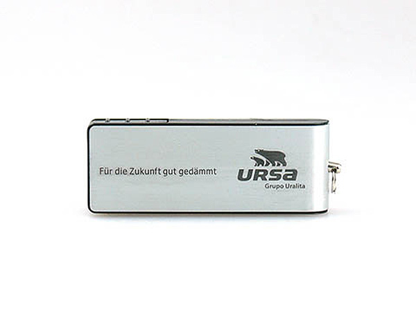 Aluminium-USB-Stick silber mit Logo bedruckt