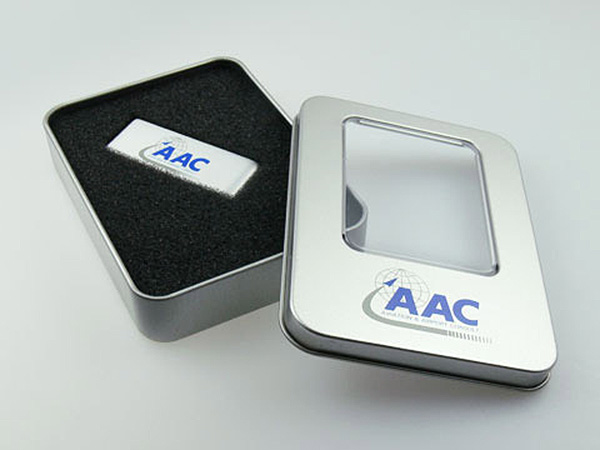 ALuminium USB-Stick in Metall-Dose mit Logo bedruckt