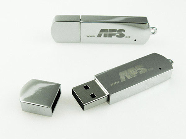 Vollmetall USB-Stick mit Deckel mit Logo Gravur