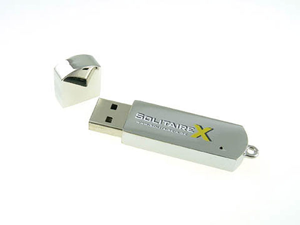 Vollmetall USB-Stick mit Deckel mit Logo Gravur