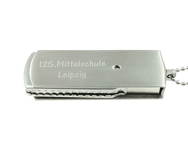 Metall USB Stick mit Aufschrift graviert