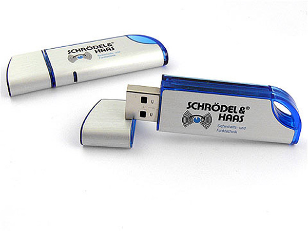 Aluminium matt USB-Stick mit logo zweifarbiger aufdruck