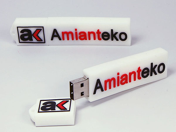 Amianteko USB-Stick in individueller Form eines flachen 2D logos