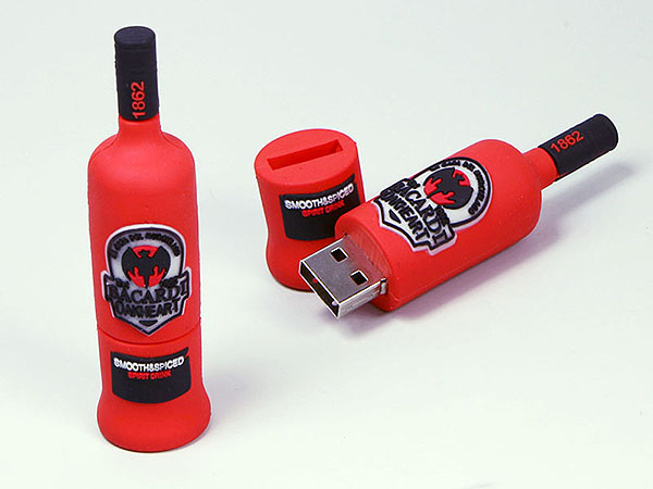 Barcardi Rum flasche für Alkohol USB-Stick mit Logo