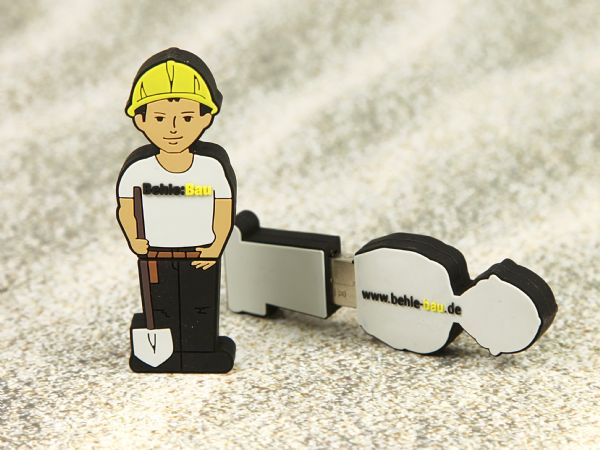 bauarbeiter bau werbegeschenk usb stick mit logo