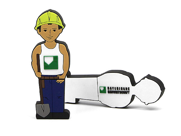Bauwirtschaft USB-Stick Männchen Figur Bauarbeiter
