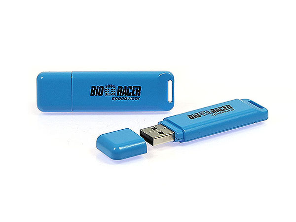 Bio Racer USB-Stick mit einfarbigen Logodruck