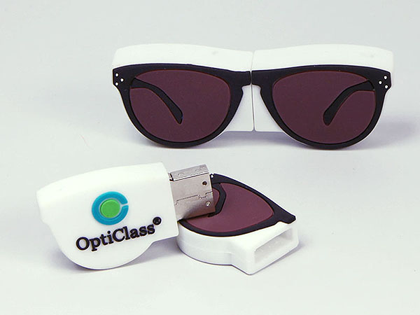 Brille Sonnenbrille mit glas Linsen und Logo als individueller USB-Stick