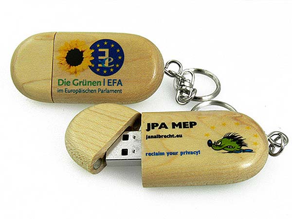 Die Grünen USB-Stick Handschmeichler aus Holz