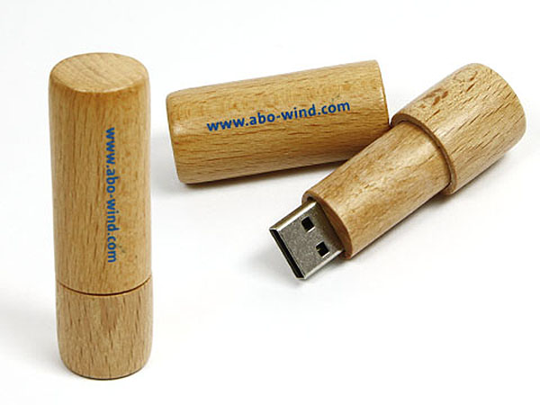 runder holz USB-Stick abo wind