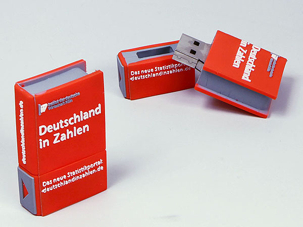 Individuelles Buch mit Deckel und Logo als USB-Stick