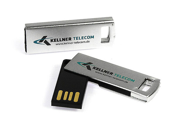 Keller Telecom Nano Mini USB-Stick mit zweifarbigen Logodruck
