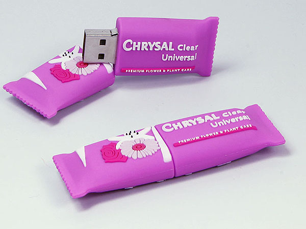 Kissen Verpackung für Süssigkeiten und Snacks als USB-Stick