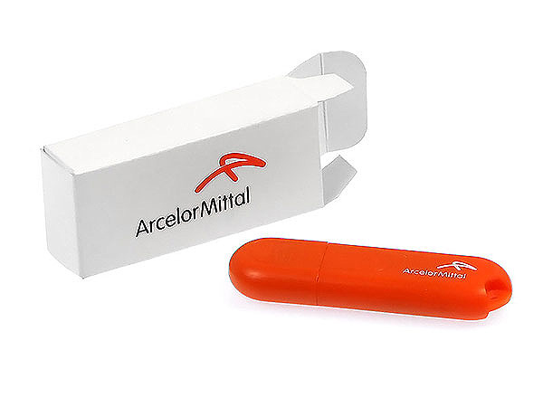 Kunststoff USB-Stick mit Logodruck in Verpackung