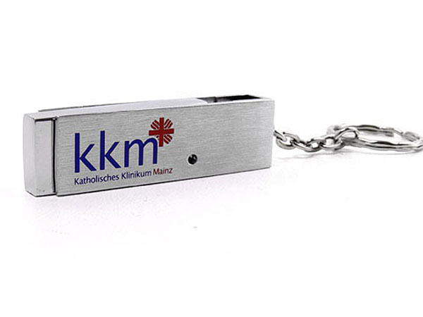 Metall USB-Stick mit Drehbügel 2farbig bedruckt