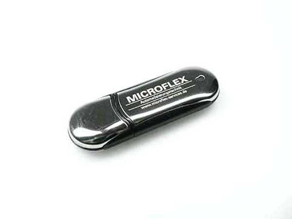 Microflex USB-Stick aus Chrom und graviertem Logo