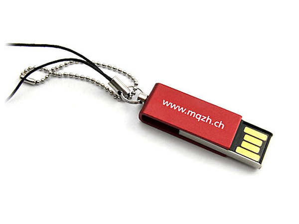 mqzh Mini USB-Stick in rot mit Gravur