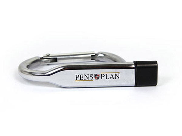Pens Plan Karabiner USB-Stick mit Logo bedruckt