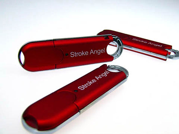 Roter Kunststoff USB Stick bedruckt Logo