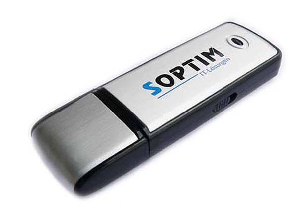 Soptim Aluminium USB-Stick mit zweifarbigen Aufdruck